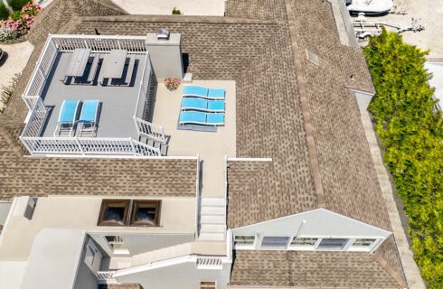 Aerial view of property's rooftop patio