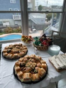 luncb sandwhiches on a table